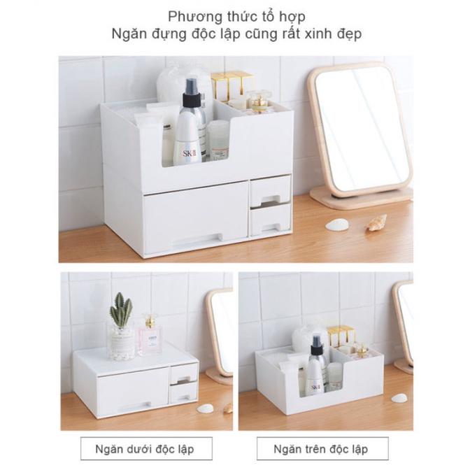 Tủ sắp xếp vật dụng bàn trang điểm đẹp mắt White Lucian