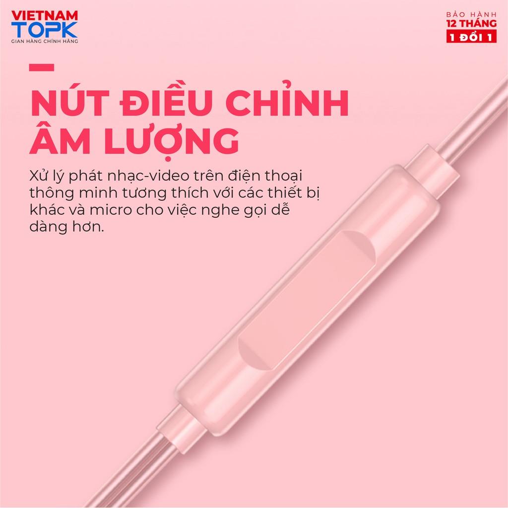 Tai nghe nhét tai có dây TOPK F17 Chân cắm 3.5 Chất liệu TPE dài 1.2m - Hàng chính hãng