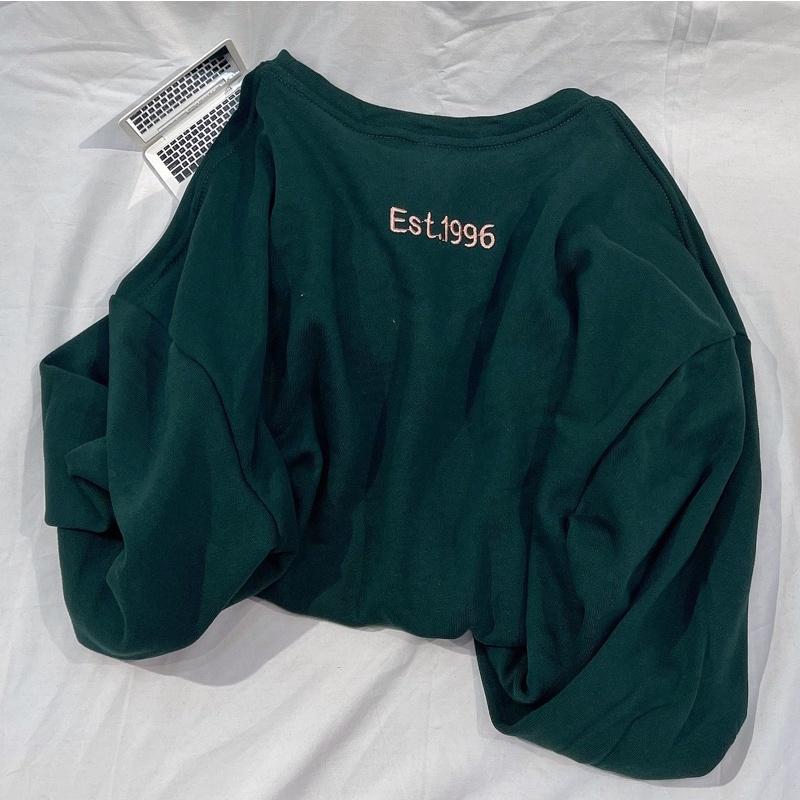áo Sweater 1996 màu xanh rêu Unisex ảnh thật SSSTore ( nam nữ mặc đều được)