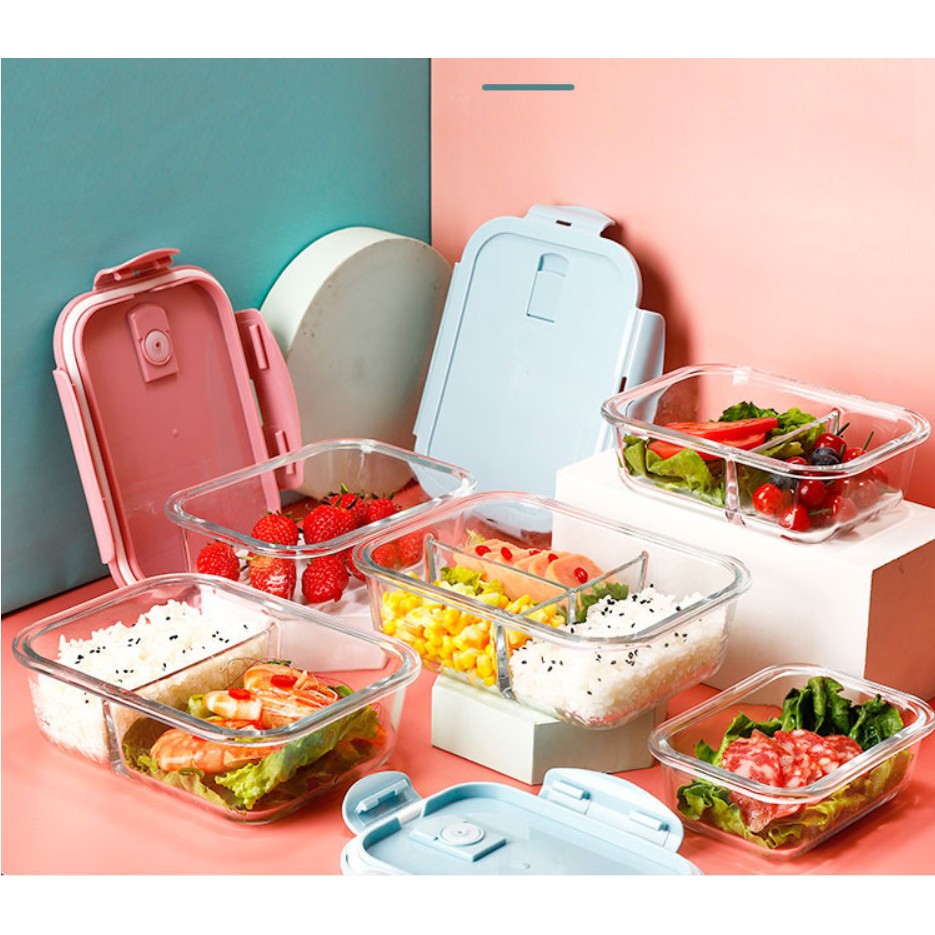 Hộp Đựng Cơm Thủy Tinh 3 Ngăn - Free Ship Toàn Quốc