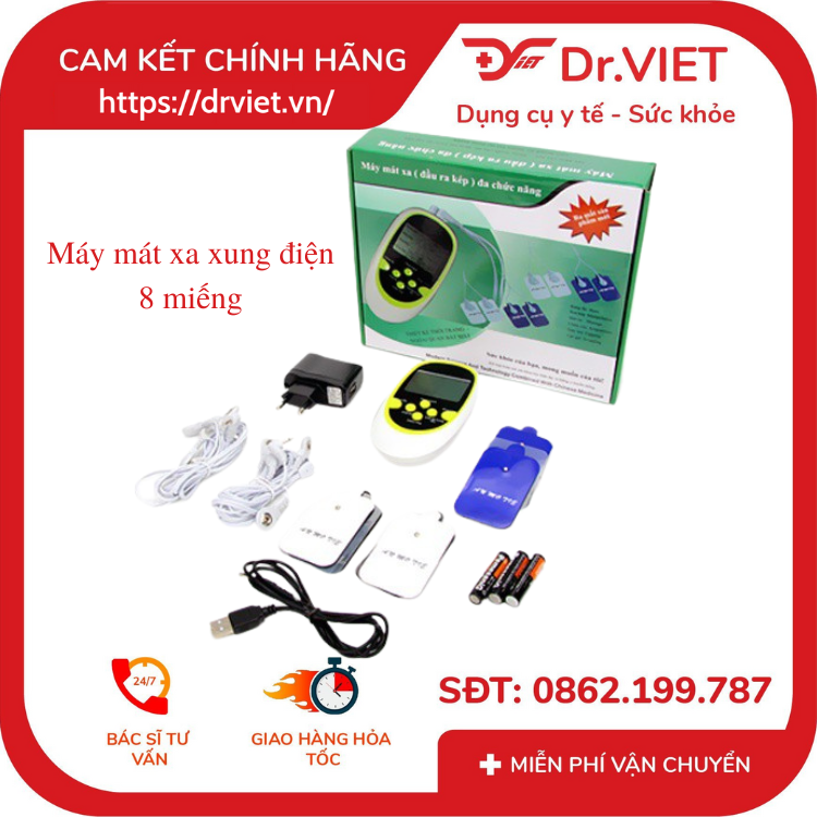 Máy xát xa xung điện 8 miếng - Dành cho người nhứt mỏi, đau cơ