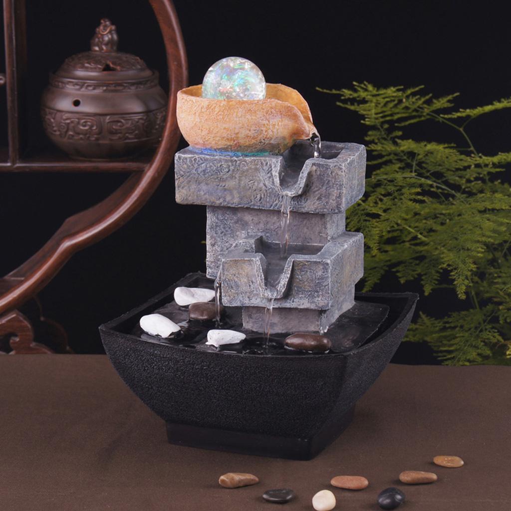 Indoor Feng Shui Tabletop Fountain Ornaments Relaxing Home Office Decor