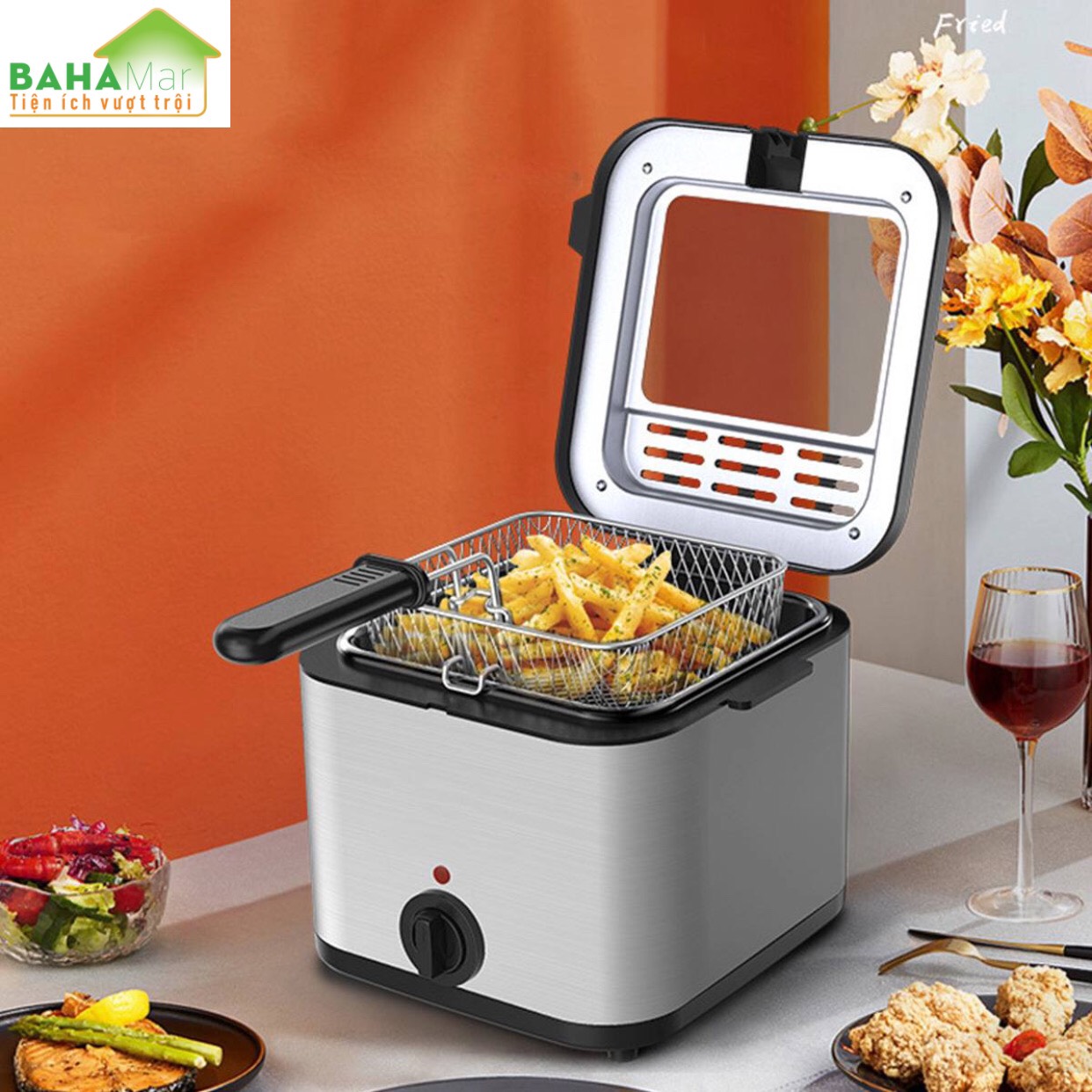 NỒI CHIÊN NHÚNG ĐIỆN ĐA CHỨC NĂNG CÓ THỂ ĐIỀU CHỈNH NHIỆT "BAHAMAR" Có 3 lớp cách nhiệt bảo vệ, Bên ngoài lạnh và nóng bên trong, 3 lớp cách nhiệt và chống dính bảo vệ an toàn