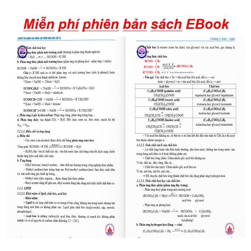 Sách Luyện thi Đánh giá Năng lực Môn Hóa Học ( Phần kiến thức lớp 12 )
