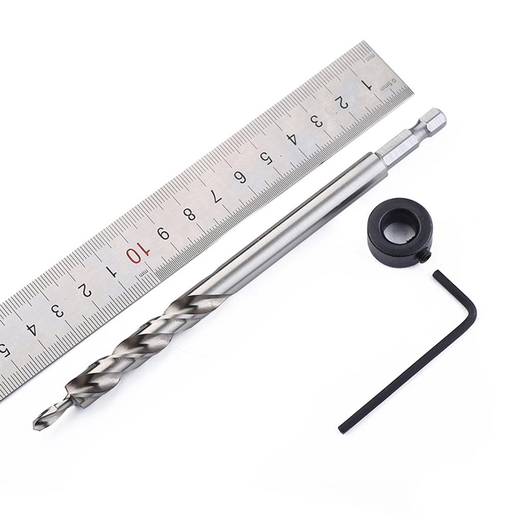 9.5mm HSS Woodworking Oblique Hole Locator Twist Step Drill Bit Hex Shank