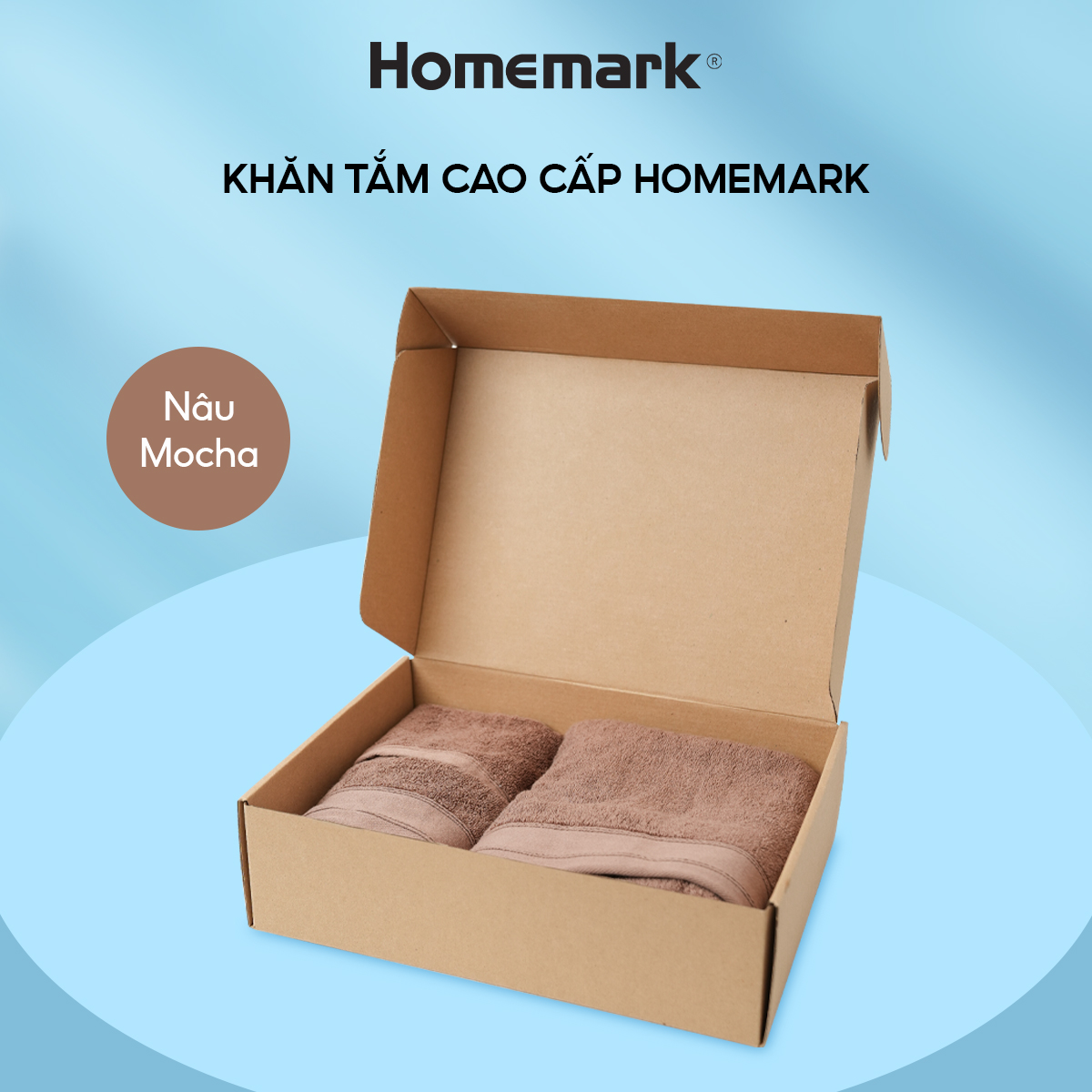 khăn tắm, khăn tay, khăn mặt sang trọng 100% cotton hữu cơ Homemark 500GSM mềm mại và khả năng thấm hút cao, nhanh khô