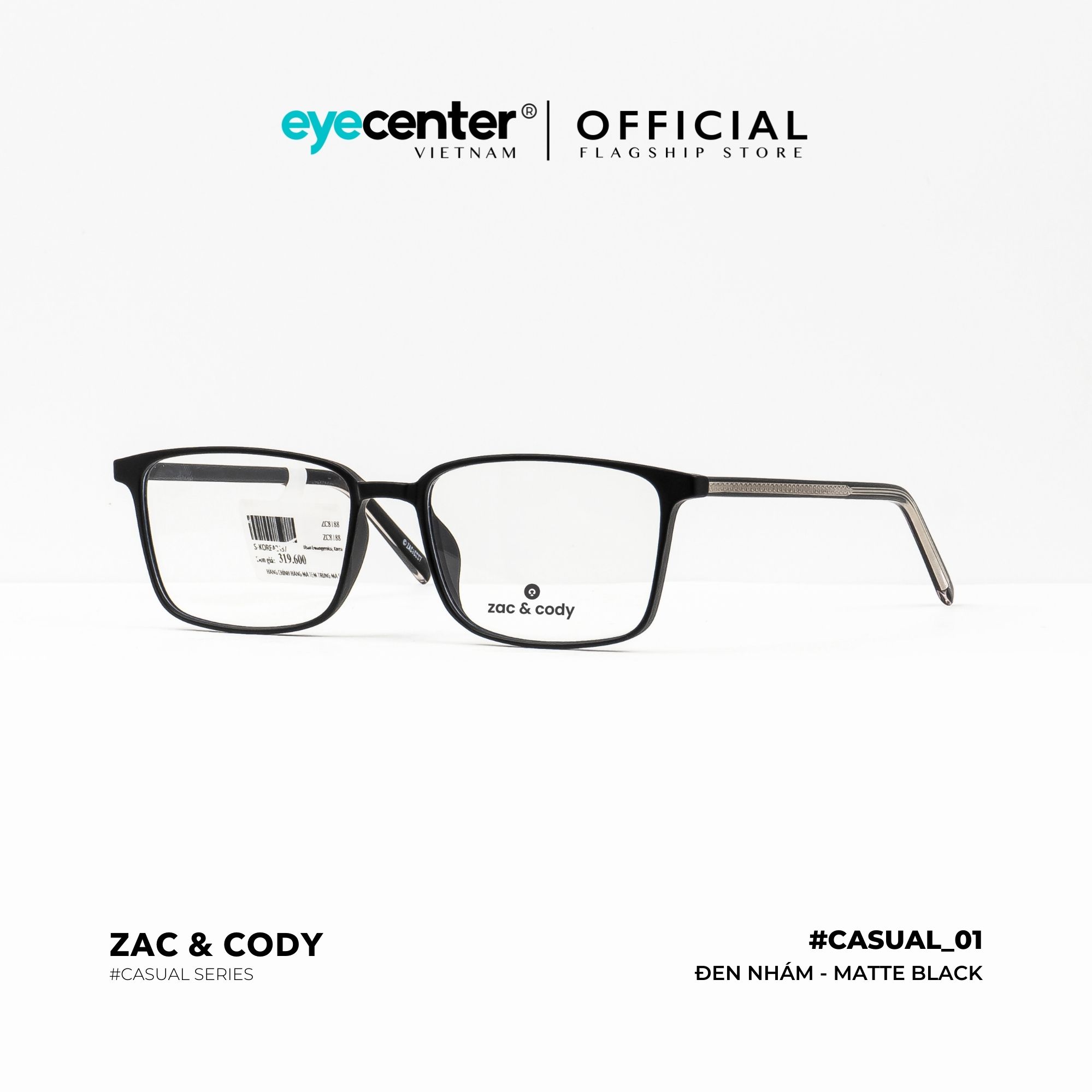 Gọng kính unisex chính hãng ZAC&amp;amp;CODY C01 lõi thép chống gãy nhập khẩu by Eye Center