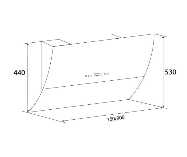 Máy Hút Mùi Kính Vát Cong KAFF KF-LUX AT70H-WH (KF-LUX AT90H-WH) - Hàng Chính Hãng