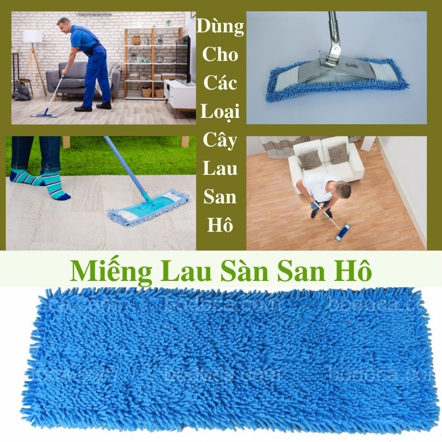 Bông lau nhà thay thế-Tấm lau san hô 80cm thay thế cho cây lau công nghiệp bông san hô sợi microfiber 360 siêu sạch siêu thấm hút