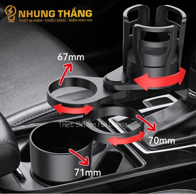 Khay Đựng Cốc Đồ Uống , Thức Ăn trên Ô tô - Xoay 360 độ - Đa Năng , Tiện Lợi - Có Video