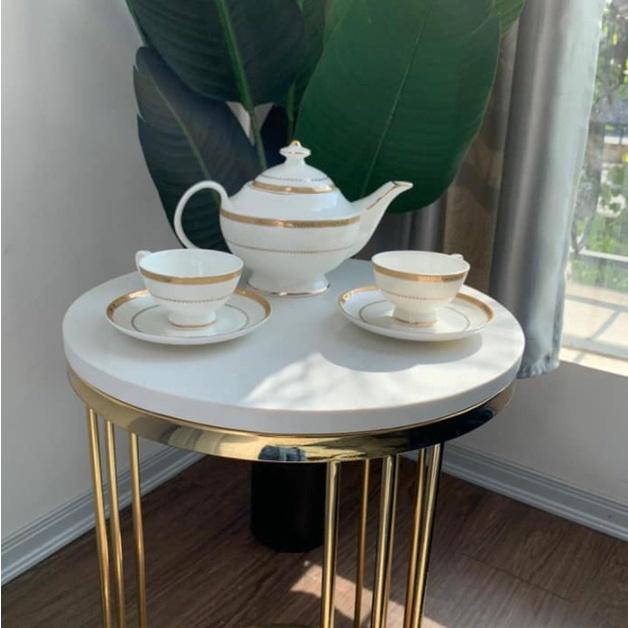 Bộ Trà Sứ Xương Hoàng Gia Anh, Viền Vàng, Thiết Kế Sang Trọng, Nhập Đức