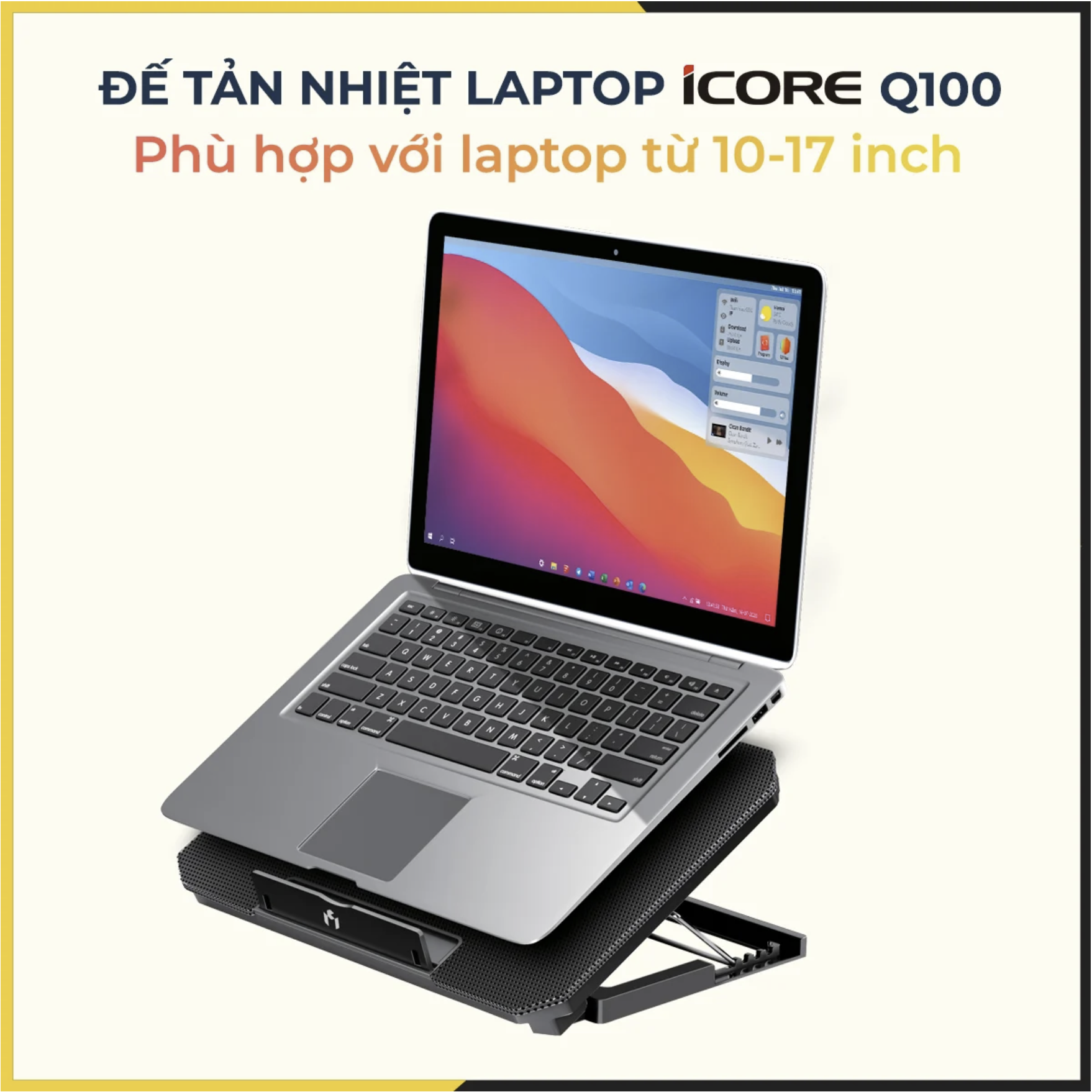 Đế tản nhiệt laptop iCore Q100 - Hàng Chính Hãng