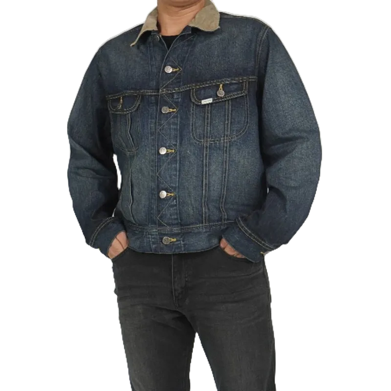 ÁO JACKET PHỐI CỔ JK1 - Áo khoác jean nam siêu đẹp, chất vài denmi cao cấp, thương hiệu Samma Jeans - Xanh nhạt