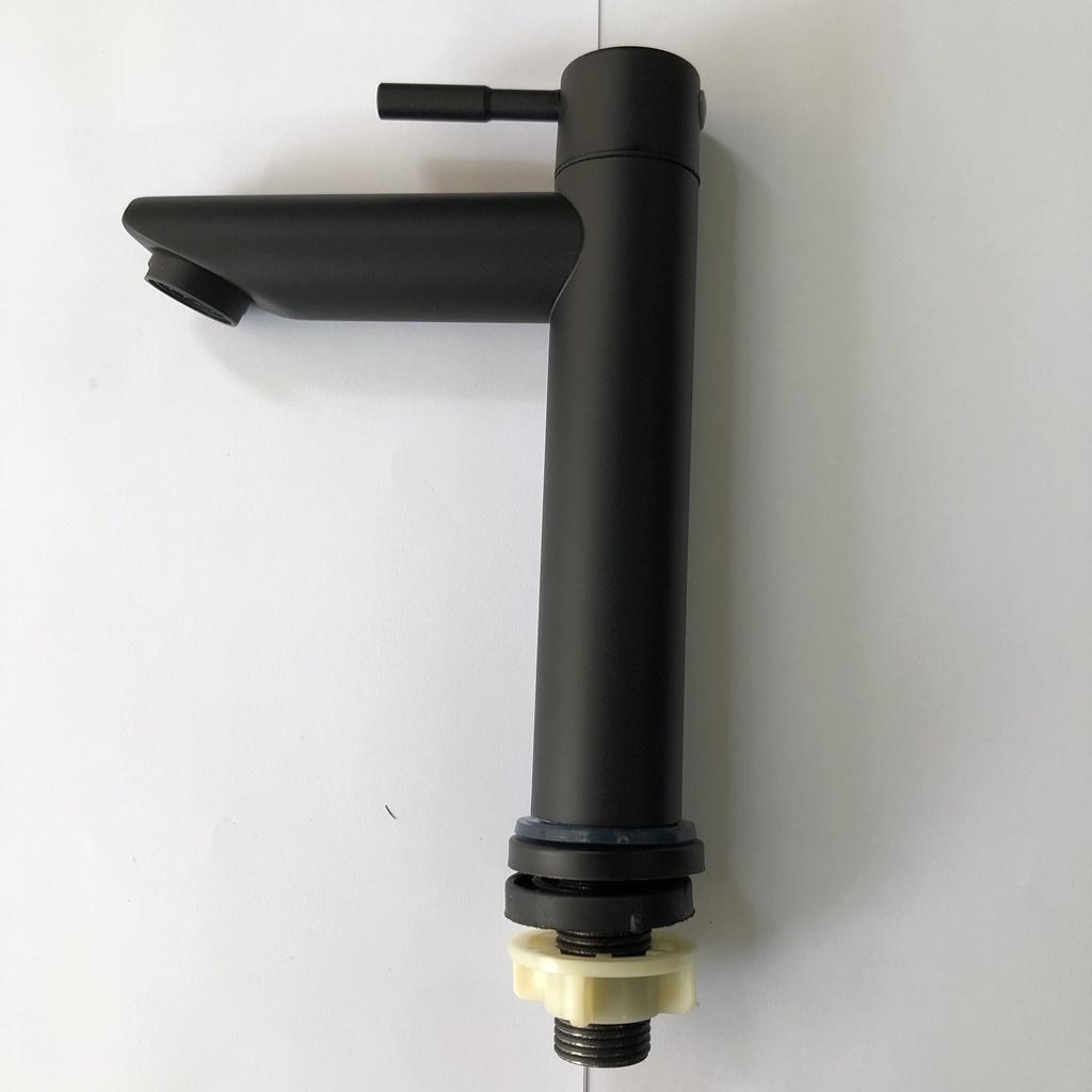 Vòi lavabo lạnh đen cao 20cm