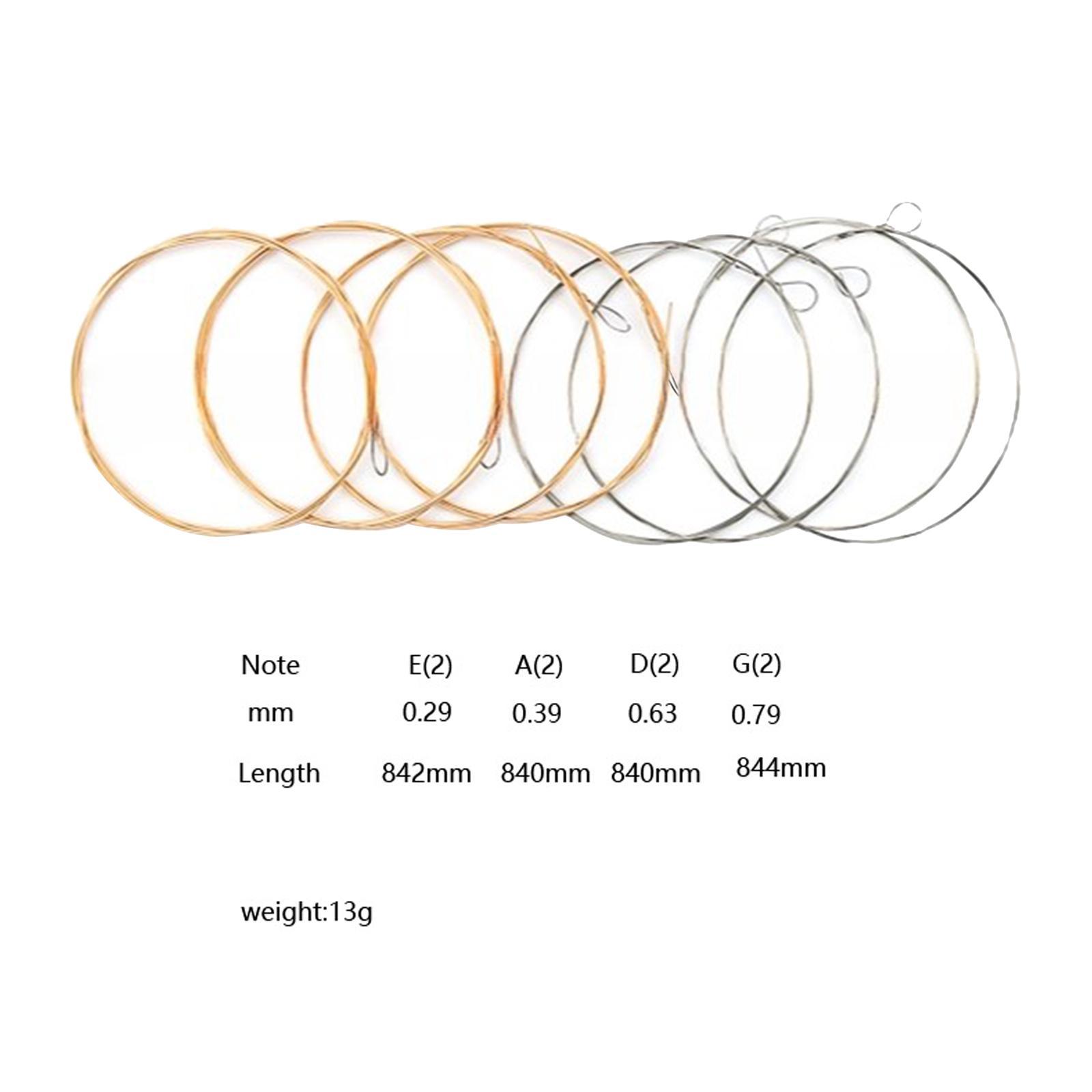 8 Pieces Mandolin Strings Set D-4TH Direct Replaces Mandolin Parts Replacement Easy Installation