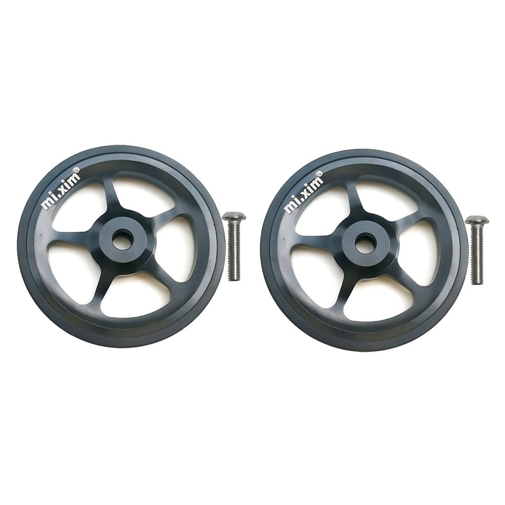 2x Folding Bicycle Easy Wheel Alloy Bike Refit Easywheel For Brompton Pushing Transport Wheels