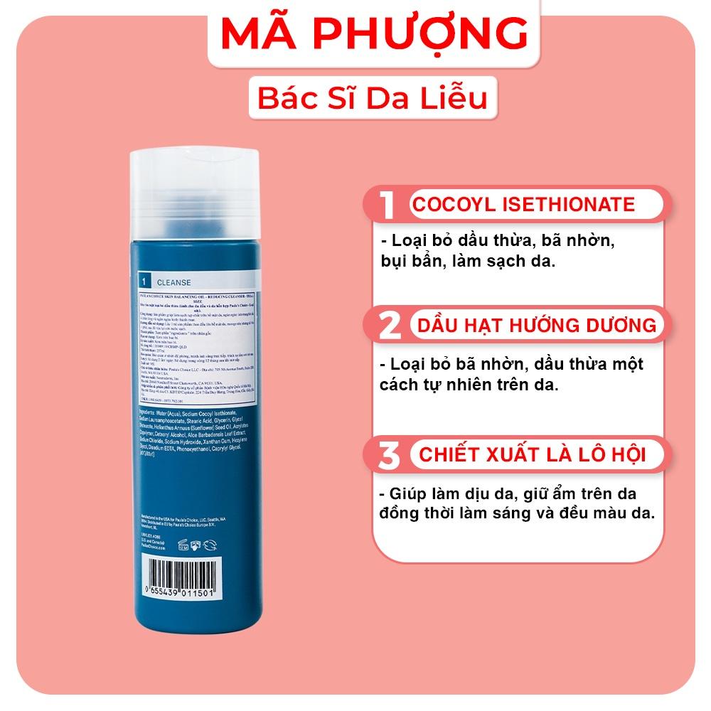 Sữa rửa mặt cho da dầu, da hỗn hợp Paula's Choice Skin Balancing Oil-Reducing