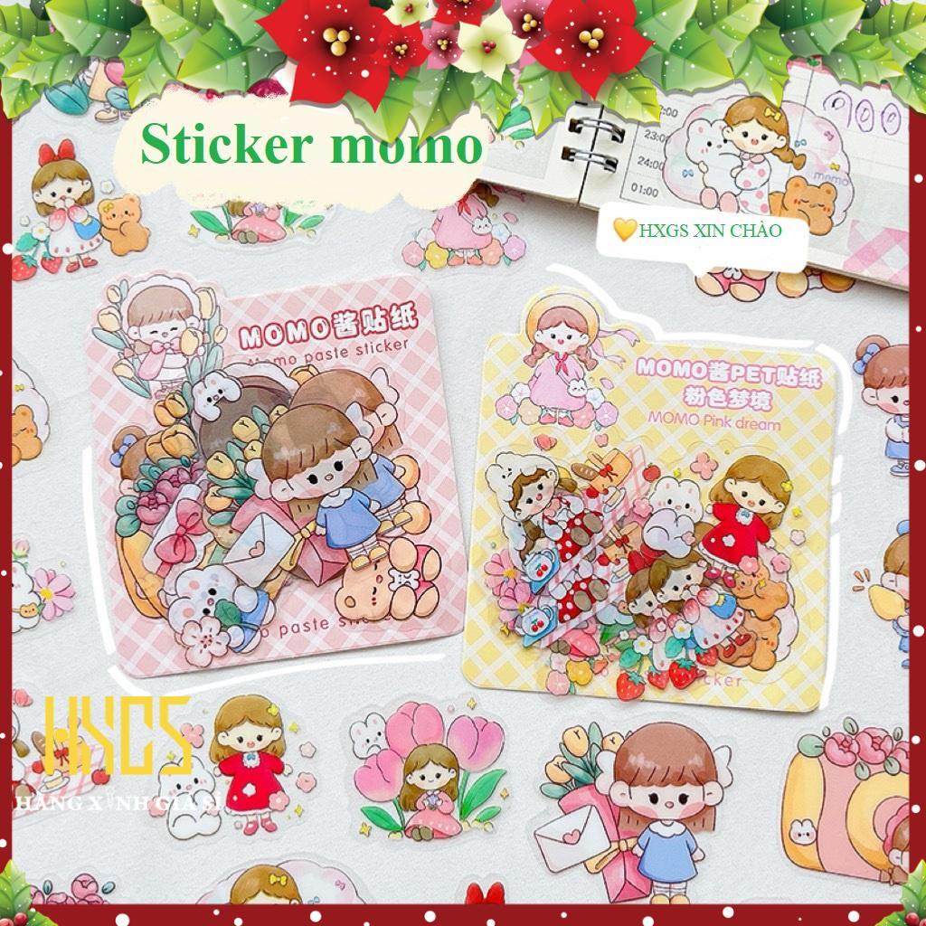Sticker gói bé gái momo cắt sẵn 24 miếng