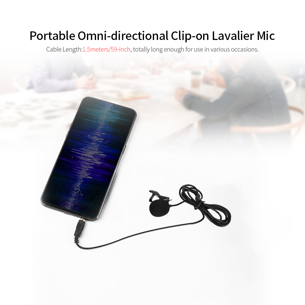 Micrô Tụ Điện Đa Hướng 3.5AUX LSValier Cho Ghi Video, Màu Đen