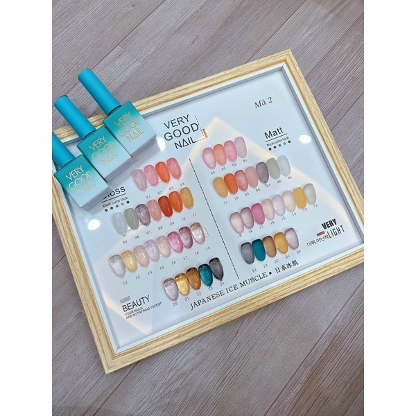 Set sơn thạch 24 Chai Very Good Nail chất đậm đặc, bám móng, lên màu chuẩn (tặng bảng màu đã sơn sẵn)