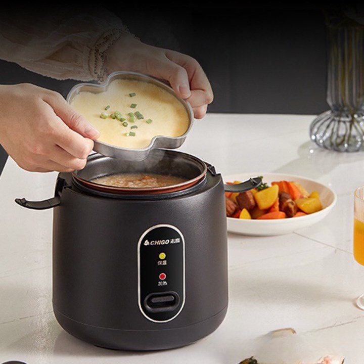 Nồi cơm điện Chigo dung tích 1,2L lòng nồi chống dính, công suất 600W - K-Mart