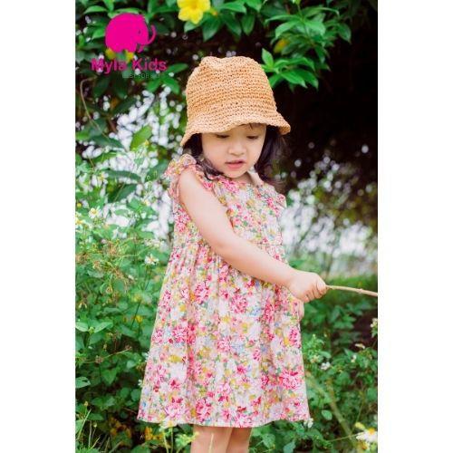 Đầm bé gái Babydoll họa tiết hoa nhí - Myla Kids- Chất liệu thô cotton, thiết kế đẹp 2021