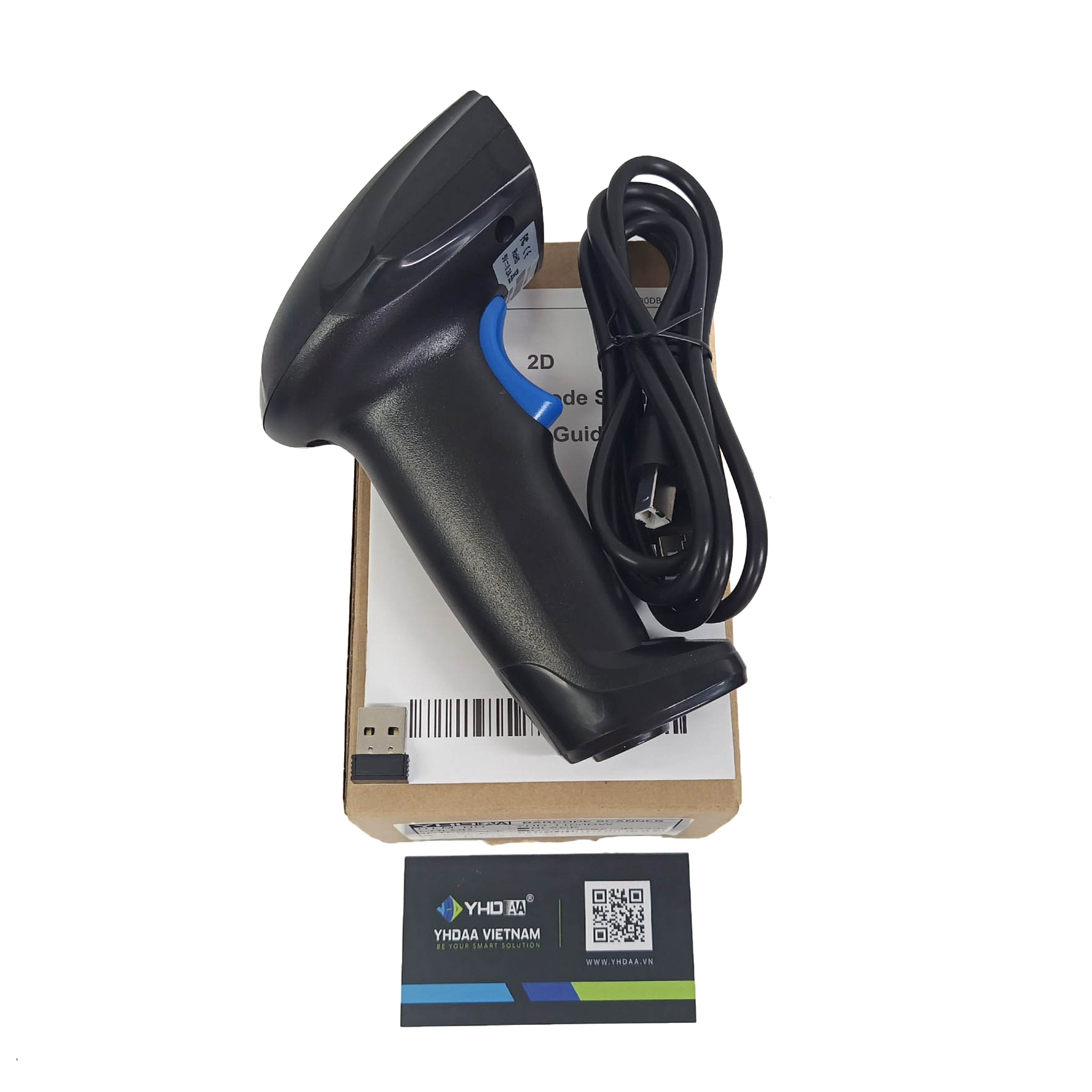Máy quét mã vạch không dây YHD 1100DW 2D đọc mã vạch Barcode, Qrcode kết nối đầu thu USB dùng trên Máy tính, Laptop - Hàng Nhập Khẩu