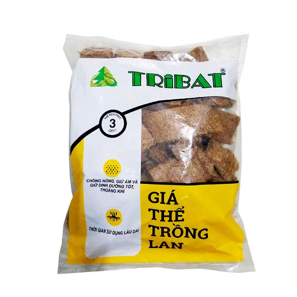 Xơ dừa miếng TRIBAT trồng lan, giữ ẩm, dinh dưỡng tốt - 200g