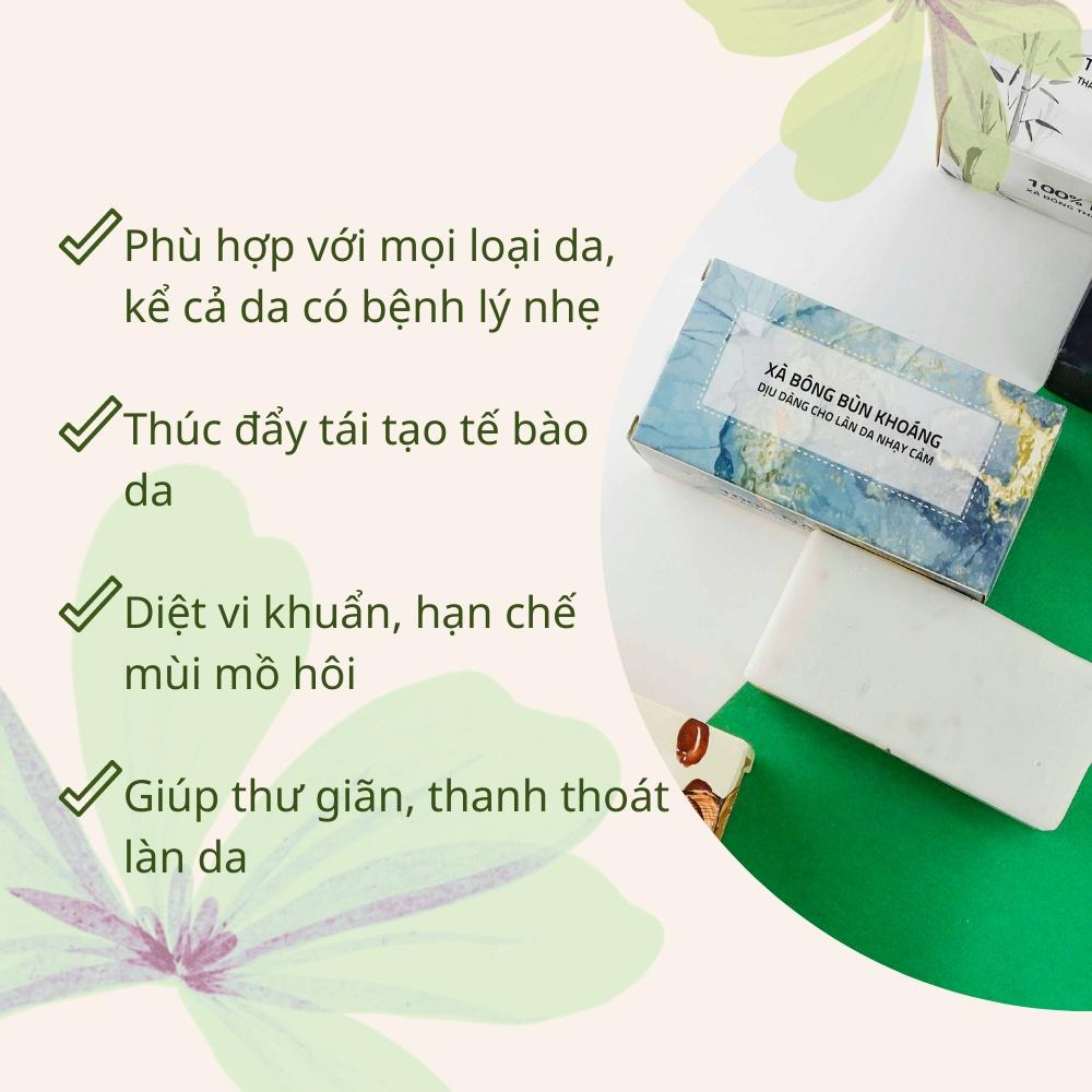 Xà phòng giảm mụn lưng Bùn khoáng dưỡng da Pơ Lang bánh 100gam