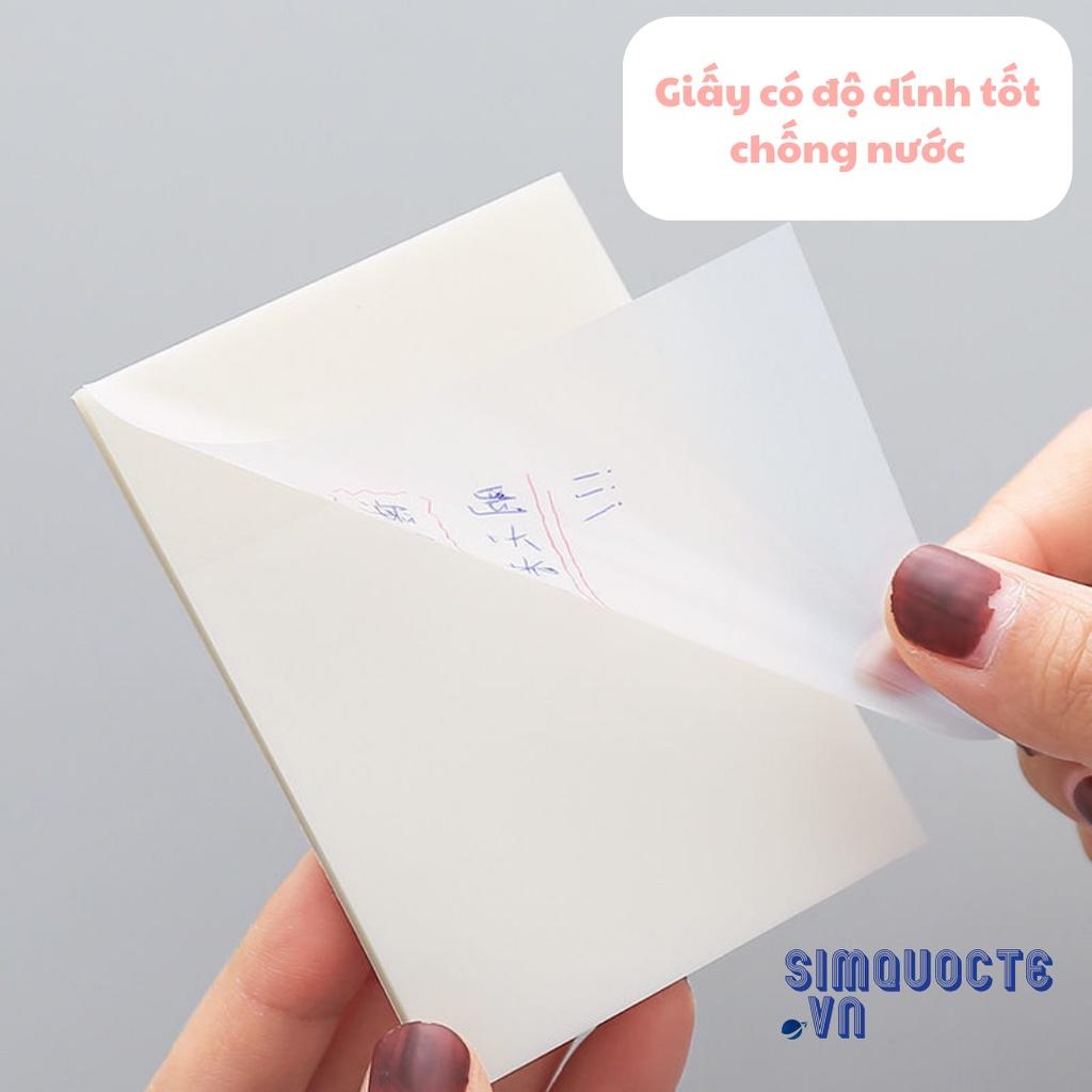 Set 50 tờ Giấy ghi chú Giấy note trong suốt không thấm nước có keo dán tiện lợi sáng tạo văn phòng phẩm ST557