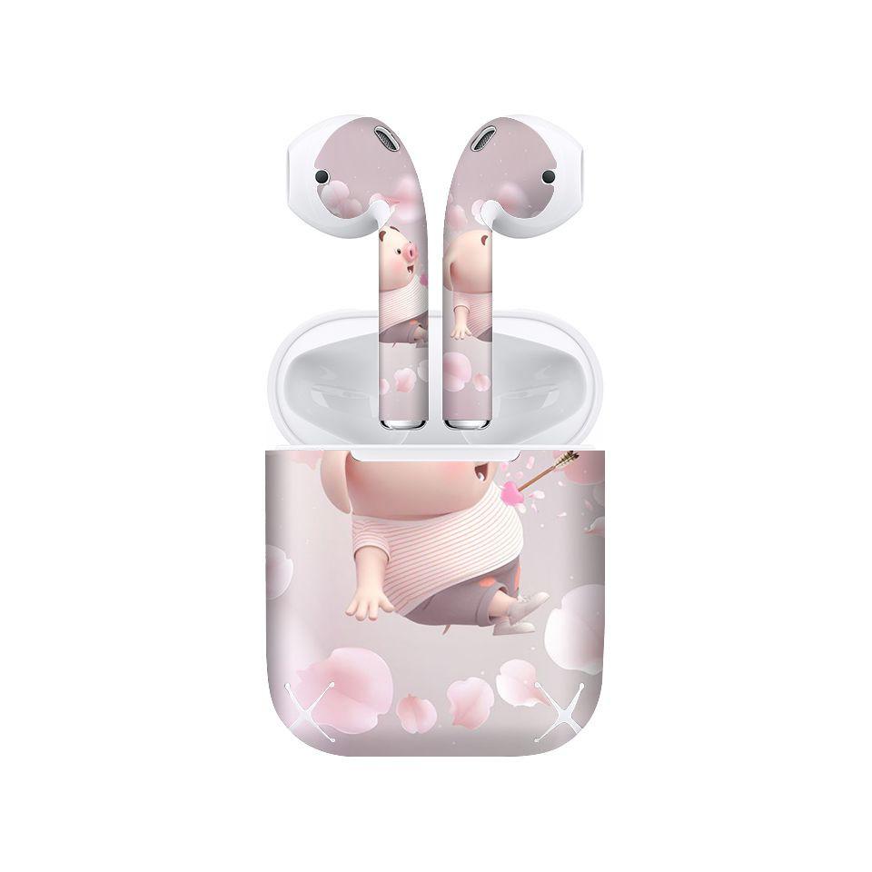 Miếng dán skin cho AirPods in hình Heo con dễ thương - HEO2k19-187 (AirPods ,1 2, Pro, TWS, i12)