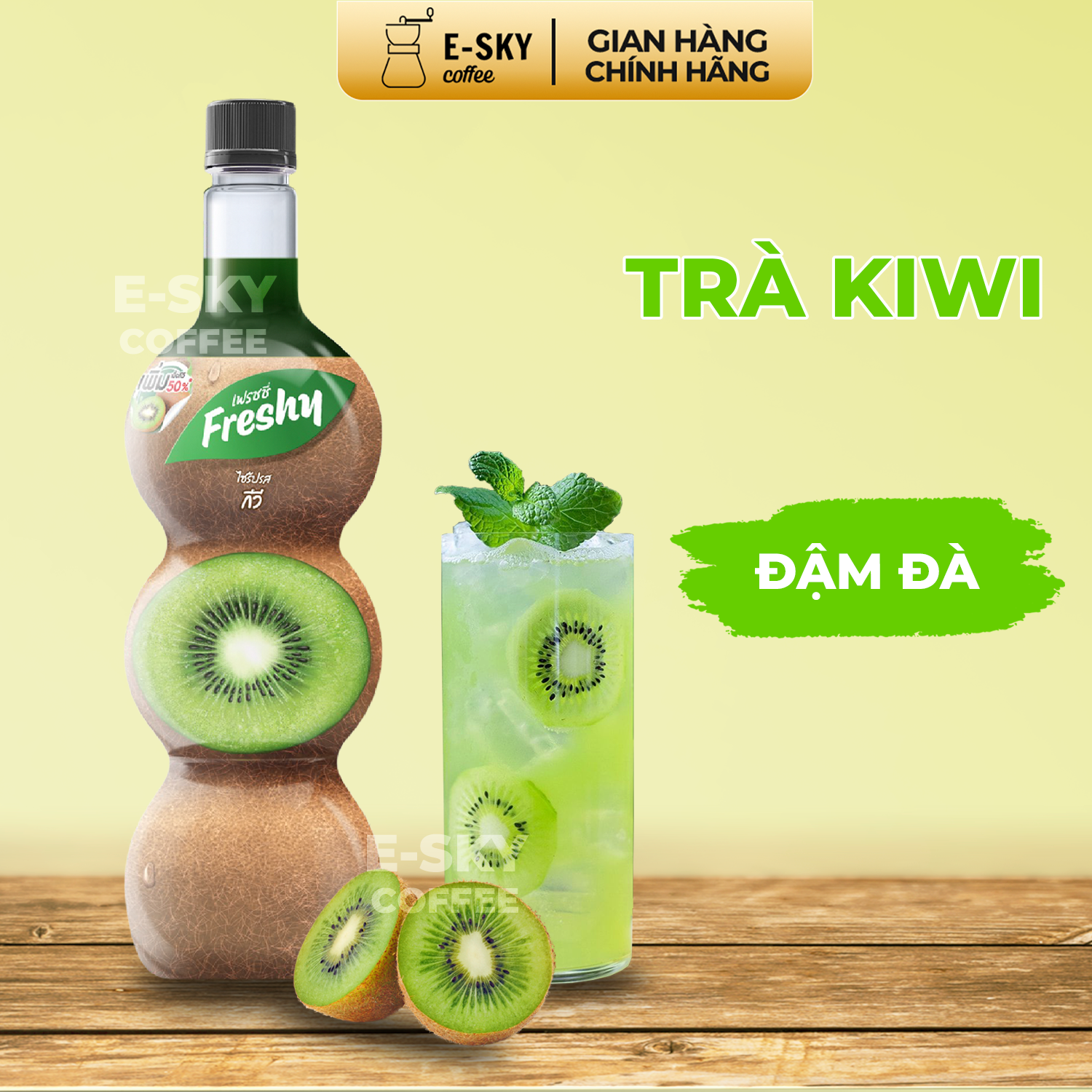 Siro Kiwi Freshy Kiwi Syrup Nguyên Liệu Pha Chế Trà Sữa Chai 710ml