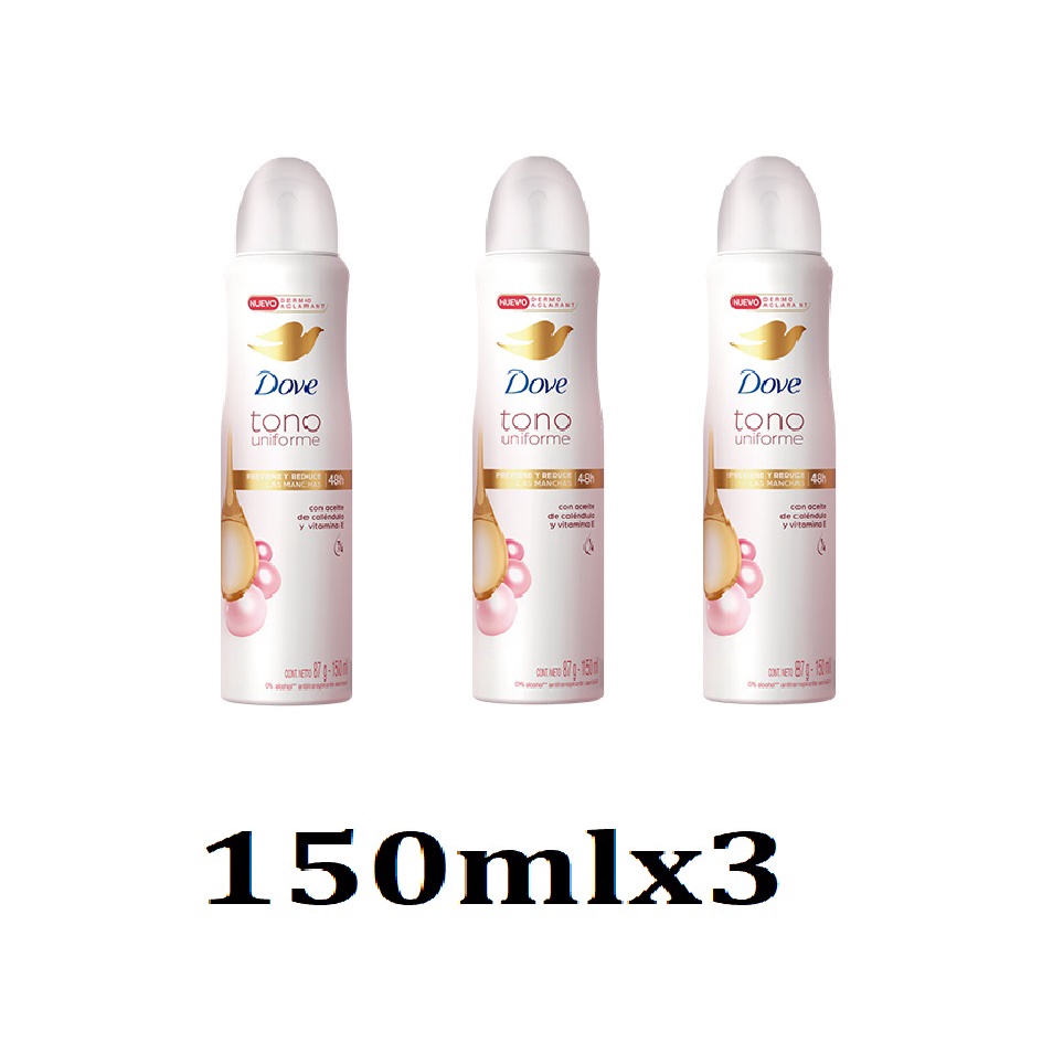 combo 3 chai Xịt Khử Mùi Dove 48h Tono Uniforme Calendula Vitamin E 150ml( không có tem phụ- không xuất hóa đơn )