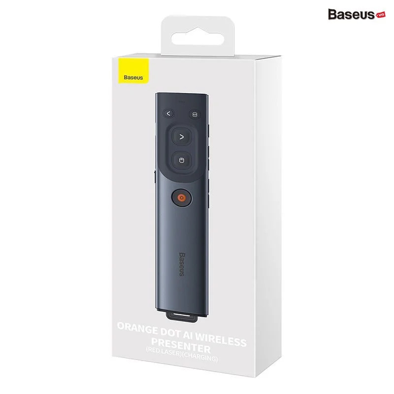 Bút Trình Chiếu Thông Minh Baseus Orange Dot AI Wireless Presenter Sử Dụng Với Màn Hình TV & Nhận Diện Giọng Nói - Hàng Chính Hãng