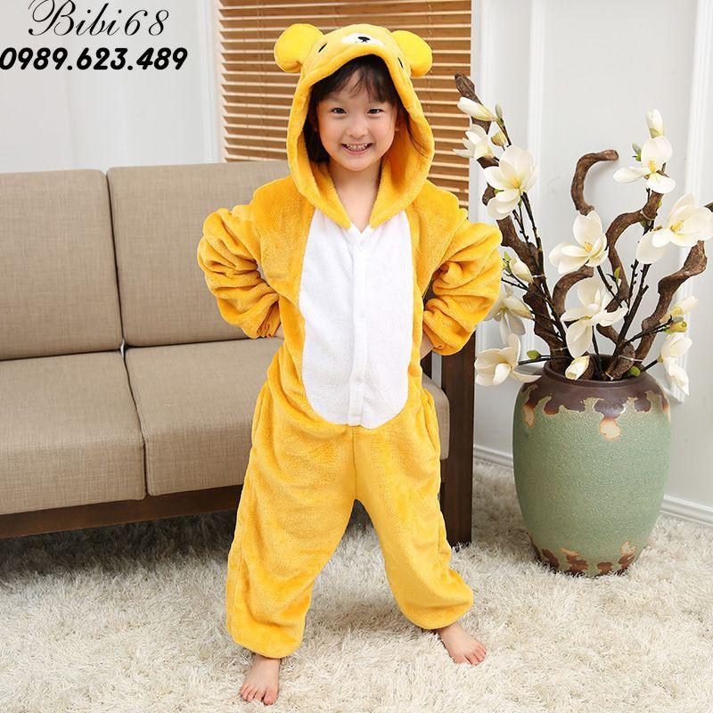 Bộ Đồ hình thú liền thân lông mịn Pijama dành Cho Người Lớn và Trẻ Em Hoạt Hình Cosplay