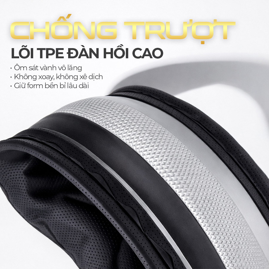 Bọc Vô Lăng CIND Y021 Size M Màu Đen Da PU Lõi TPE Chống Trượt Siêu Êm - Nhập Khẩu Chính Hãng