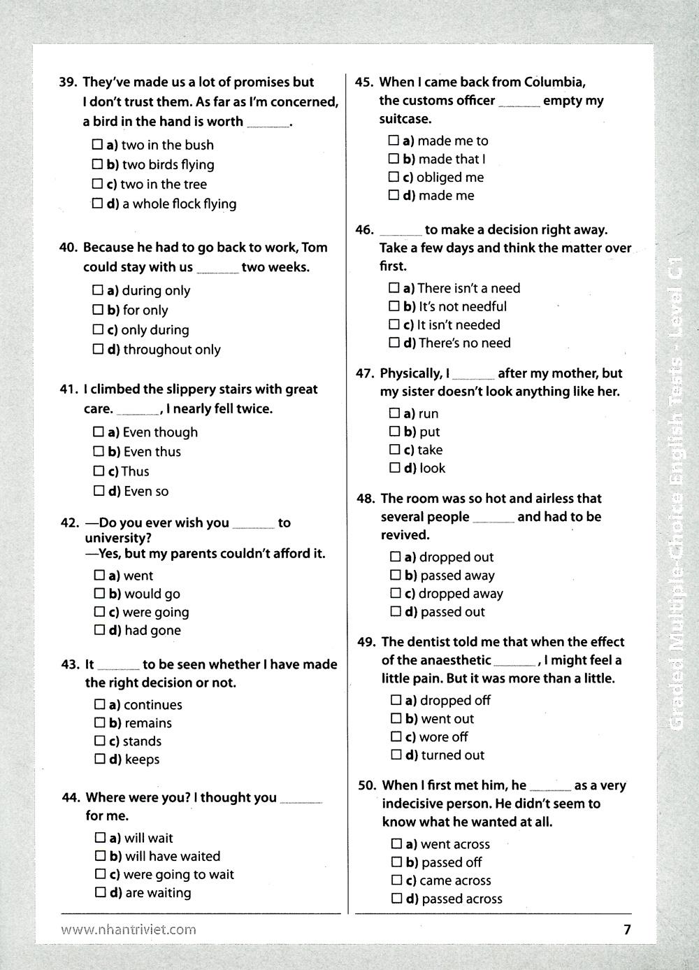 Graded Multiple - Choice English Test Level C1 (Không CD)
