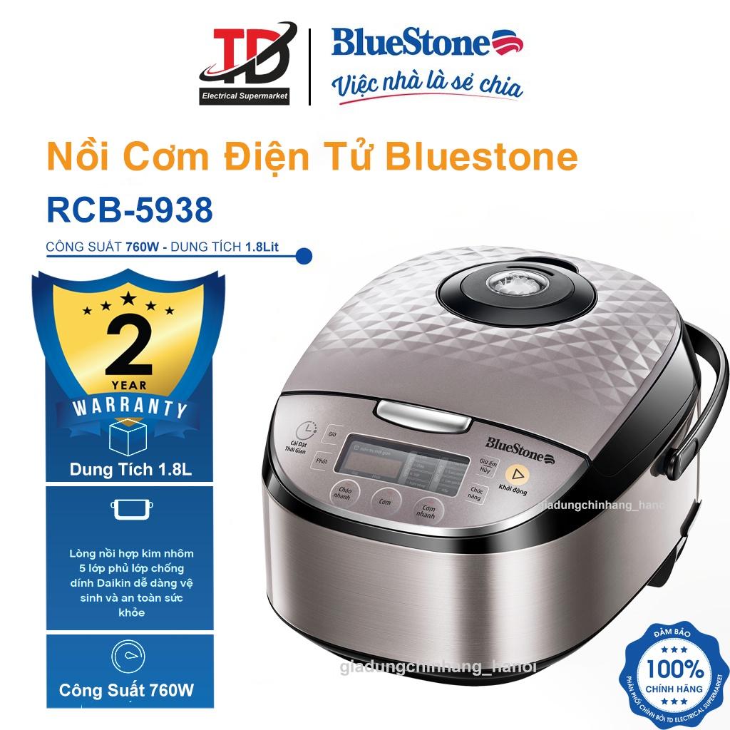 Nồi Cơm Điện Tử BlueStone RCB-5938, 1.8Lit - 760W, Hàng Chính Hãng