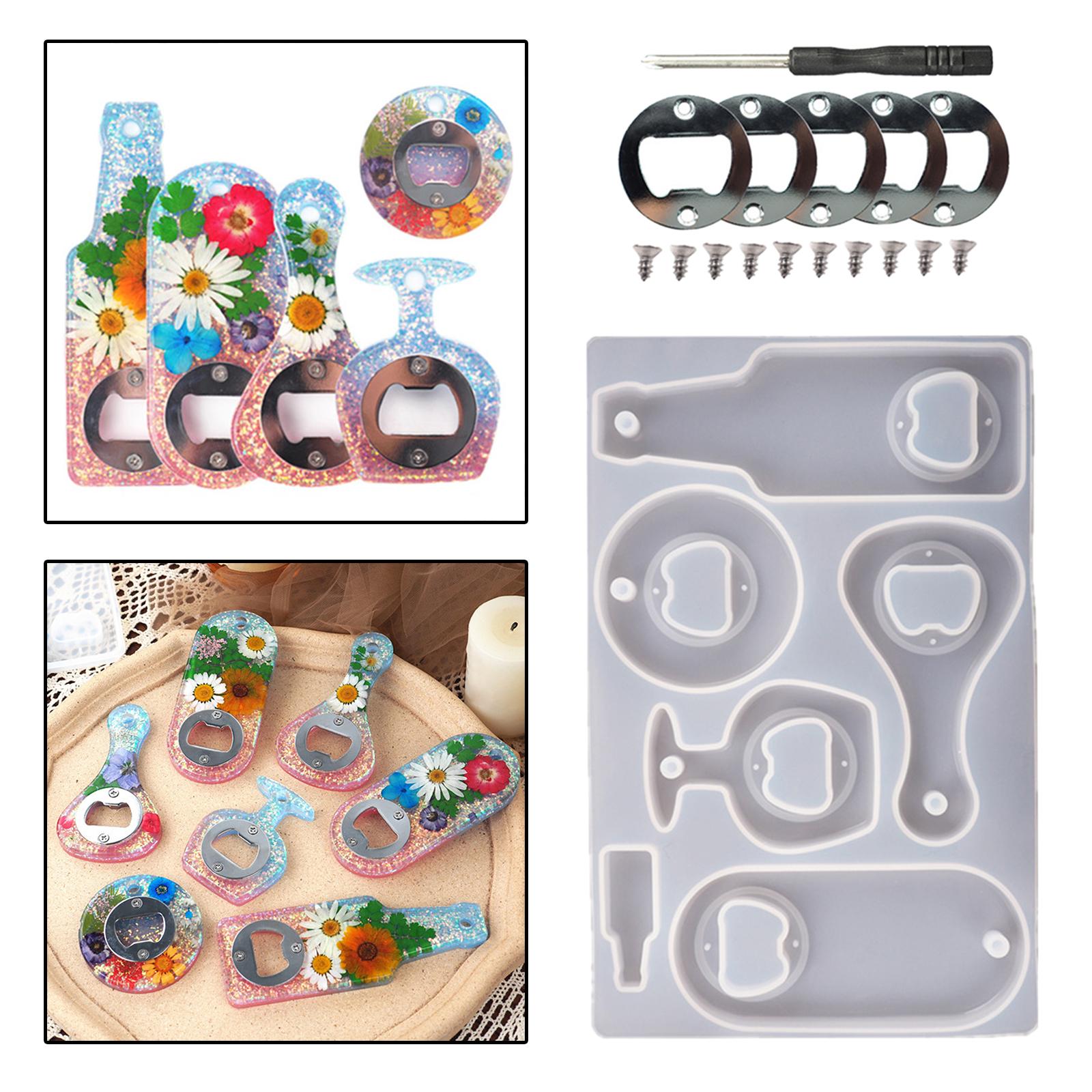 DIY Resin Molds Kit Beer Opener Silicone Molds Epoxy Mirror Silicone Mold for Art Crafts Epoxy Resin Casting Wine Corkscrew Epoxy Molds