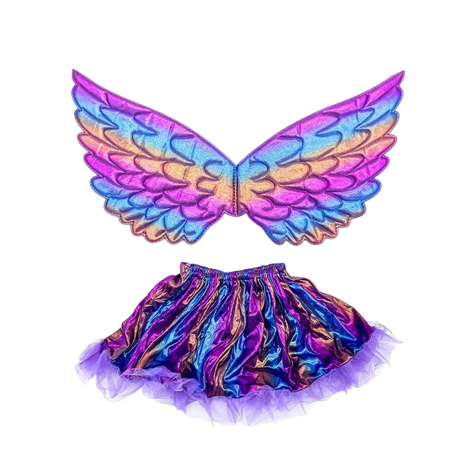 Girls Butterfly Wing Costume Dress up Fairy Tutus Apparel for Halloween Party