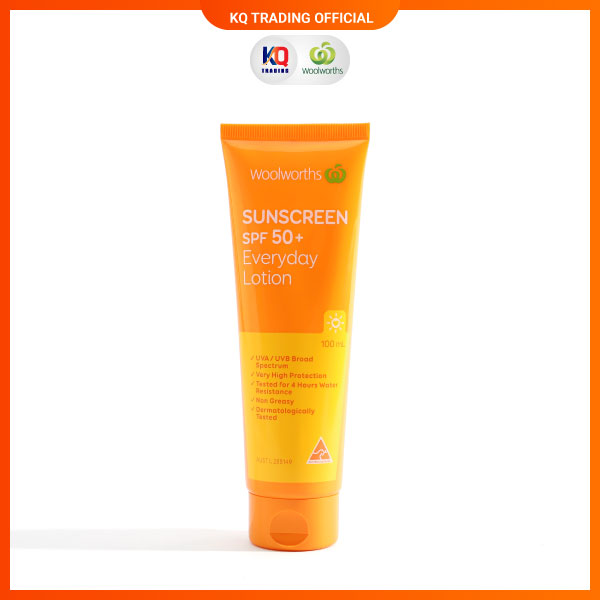 Kem chống nắng phổ rộng Woolworths Sunsreen Every day SPF 50+ 100ml nhập khẩu Australia