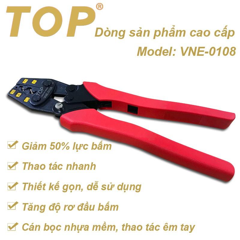 Kìm bấm đầu cote nhanh trợ lực số 08 TOP (1.5 - 10mm2) TOP - VNE-0108 ( kìm bấm cos)