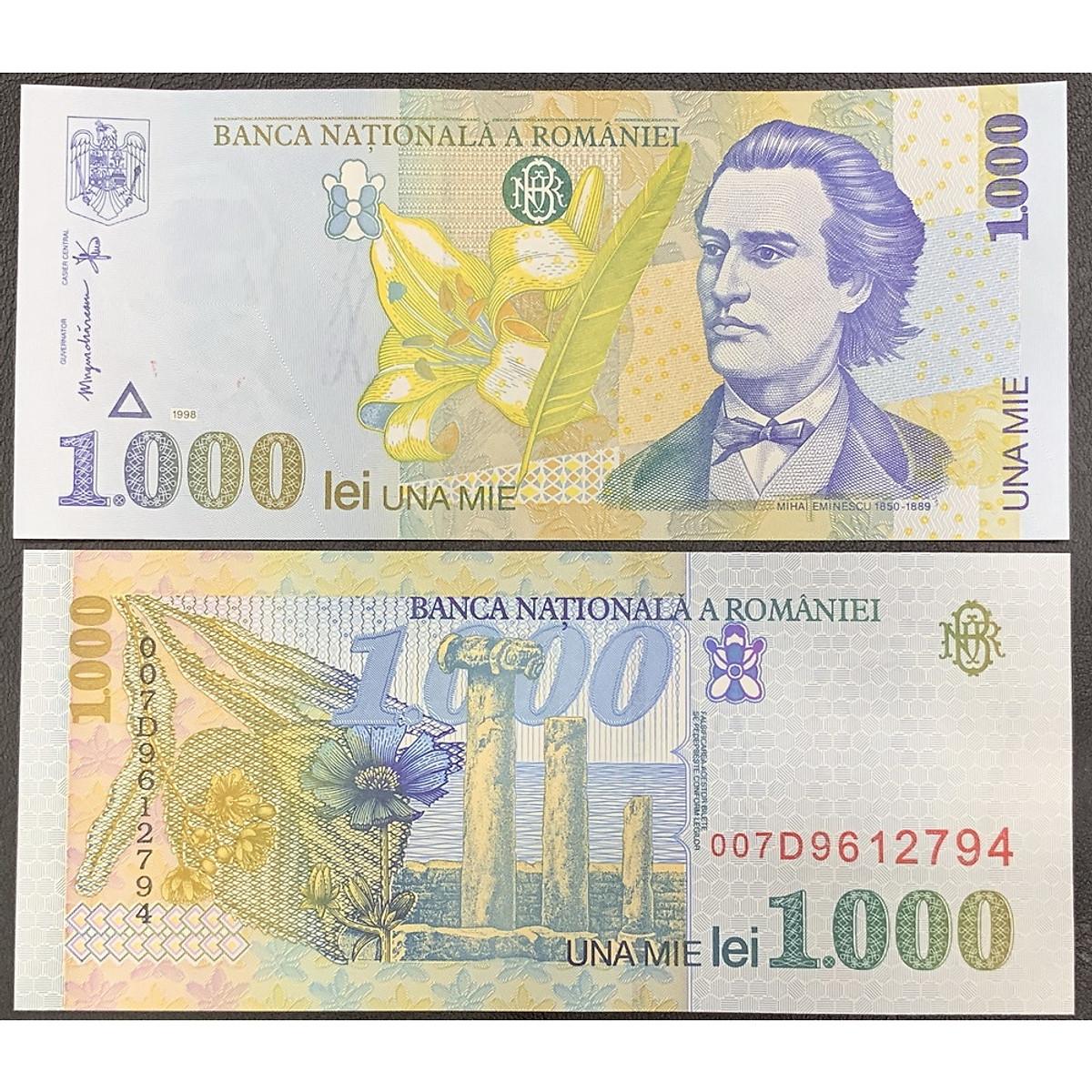 Tờ tiền 1000 Lie của Romania sưu tầm , tiền châu Âu , Mới 100% UNC, sưu tầm