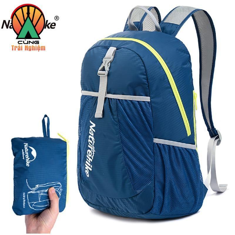 Balo Gấp Gọn Du Lịch Dã Ngoại Đi Chơi Đi Học NatureHike NH15A119-B dung tích lớn 22L SIÊU NHẸ 200g