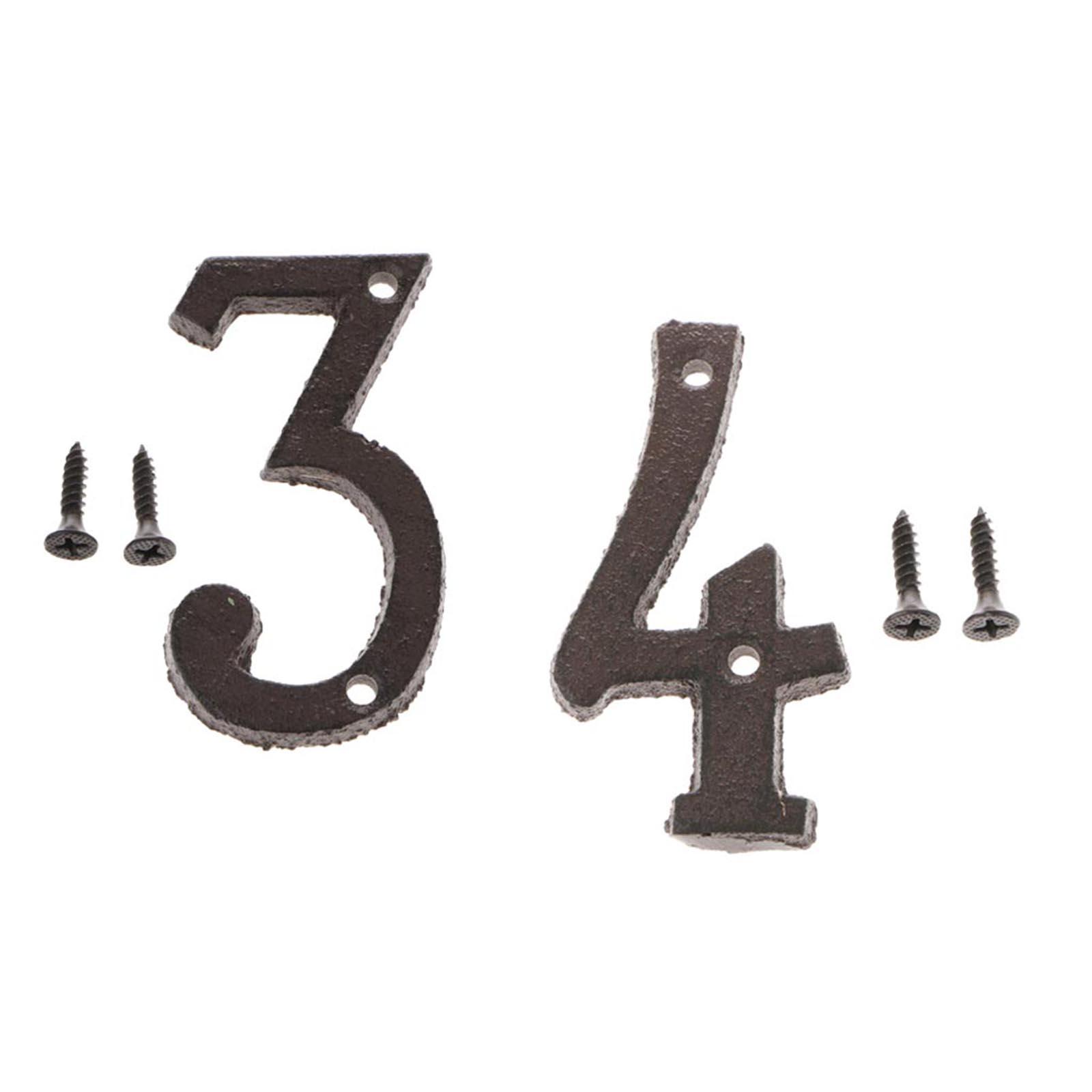 Wrought Iron Antique House Door 3 4 Number Sign Plaque DIY Letter Number