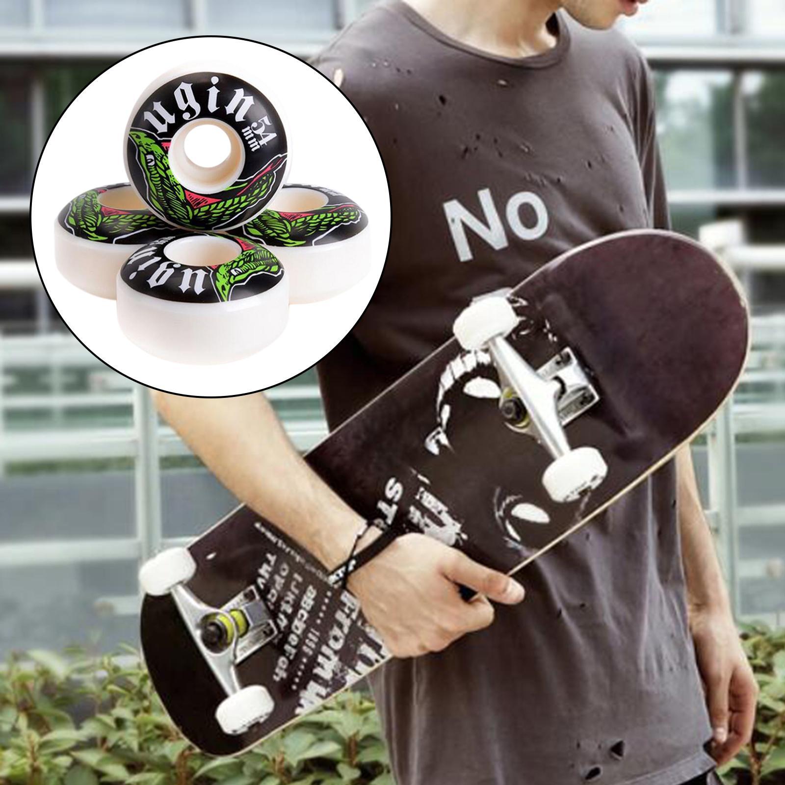 4Pcs PU Skateboard Wheels 54x32mm Longboard Skate Board Roller Wheel