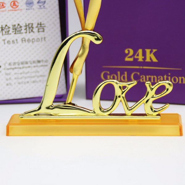 Hoa hồng mạ vàng 24K có đế bông màu vàng