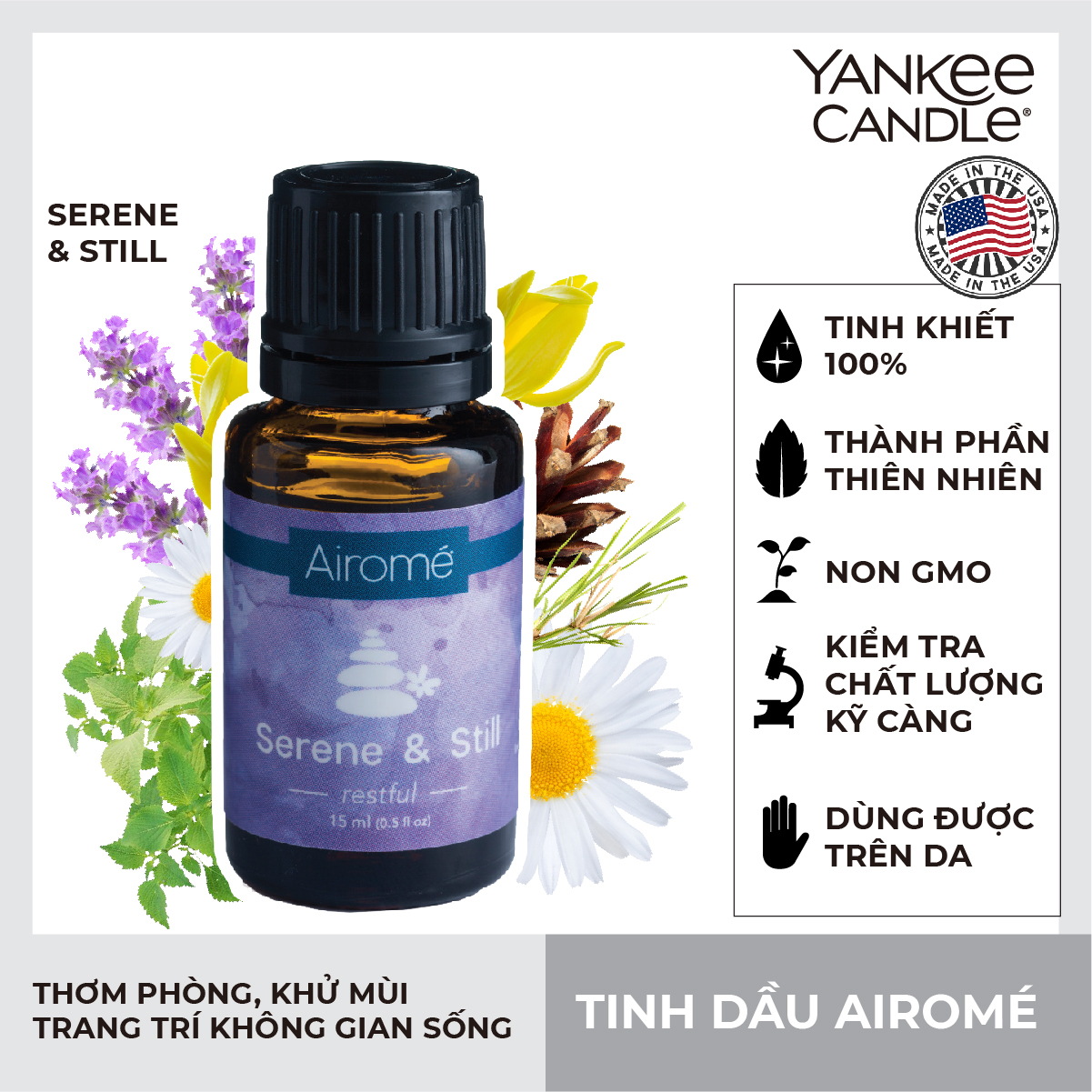 Tinh dầu Airomé Yankee Candle - Serene & Still 15ml