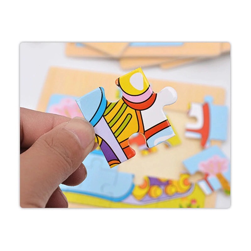 Đồ Chơi Bộ 5 Tranh Ghép Gỗ 12 Miếng Ghép Tặng Kèm 40 Thẻ Học Flashcards Cho Bé Học Chữ Và Số