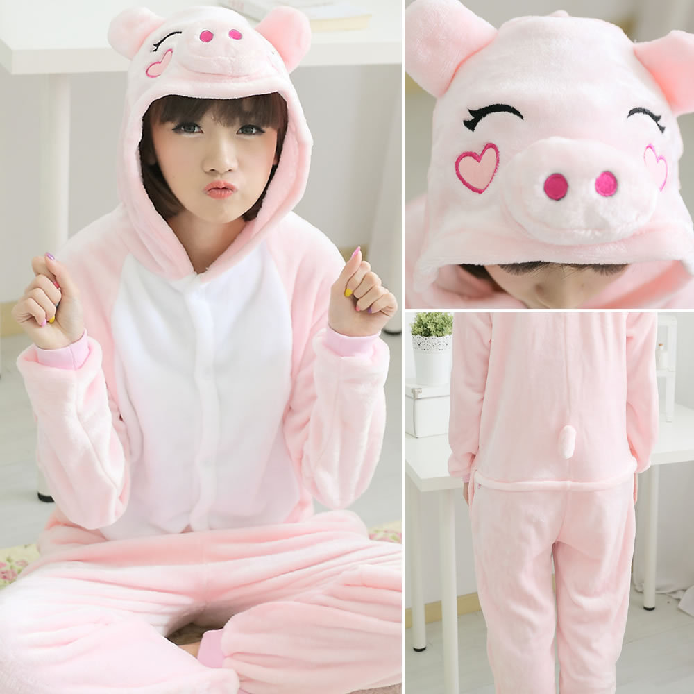 Bộ Đồ hình thú liền thân lông mịn Pijama dành Cho Người Lớn và Trẻ Em Hoạt Hình Cosplay